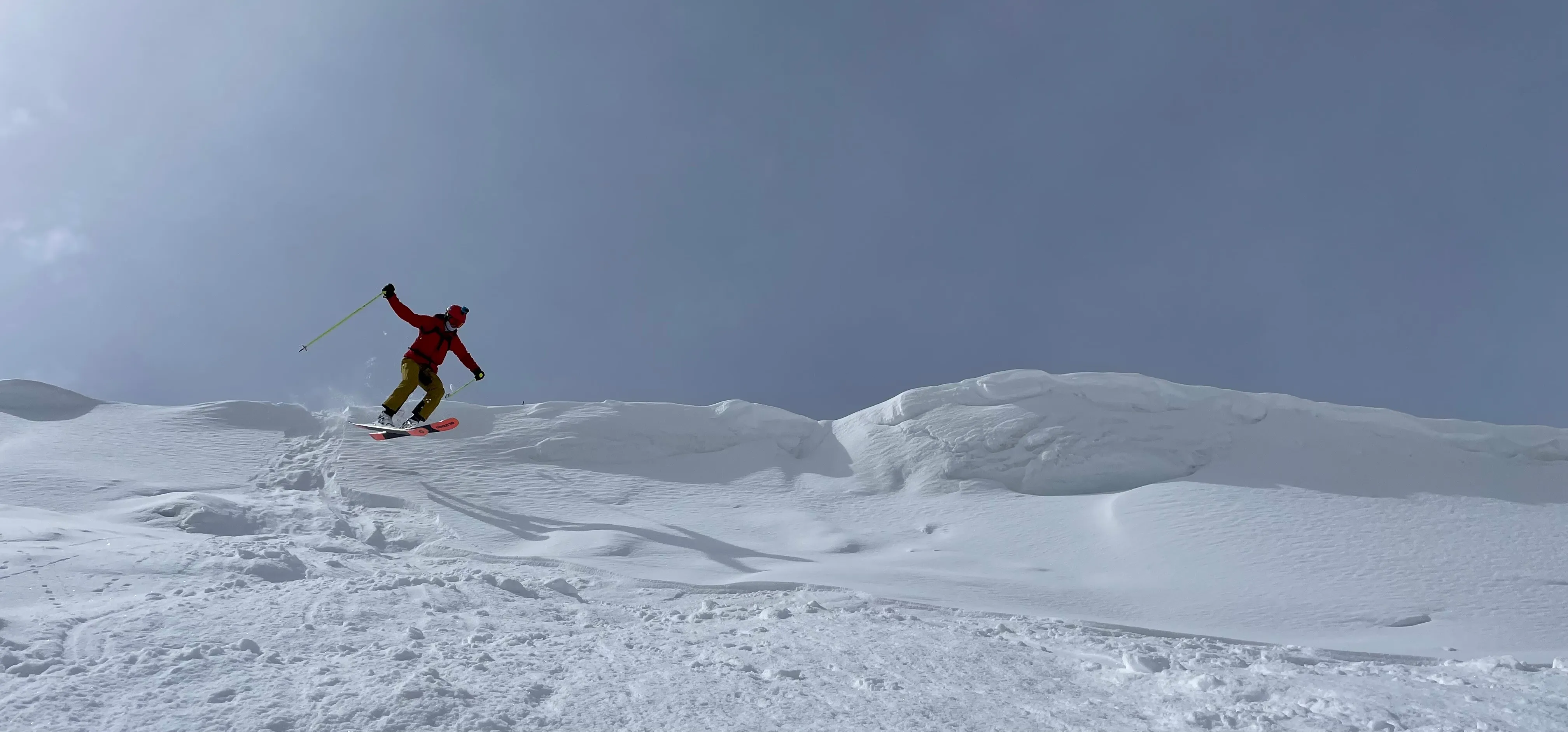 Dropping some cornices in Vail sidecountry.