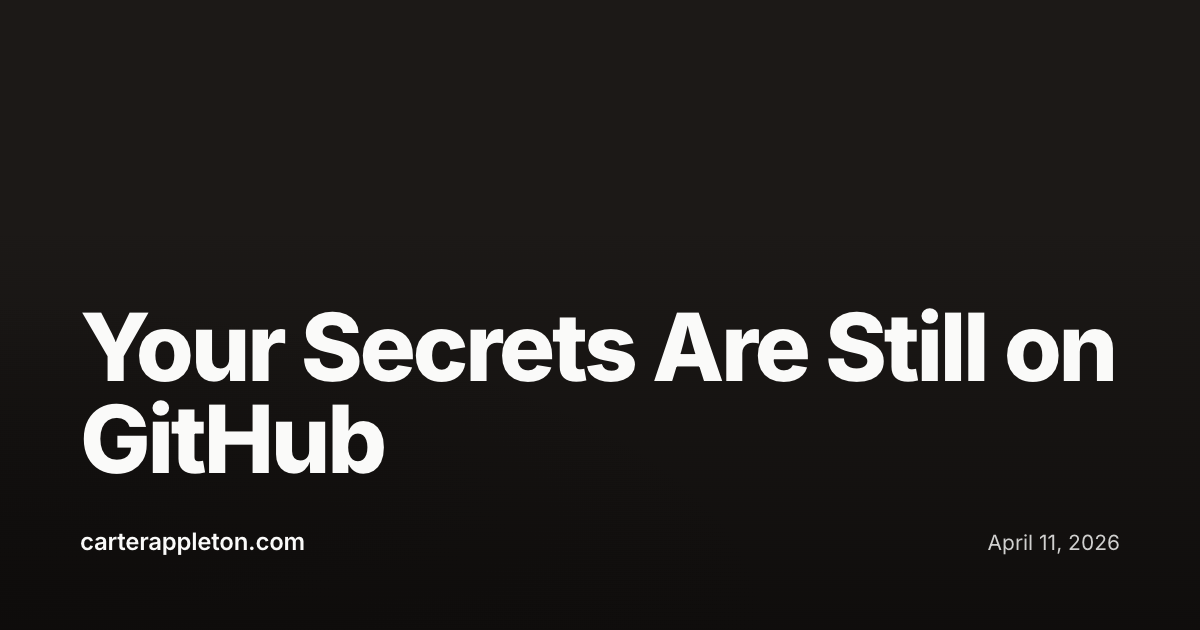 Your Secrets Are Still on GitHub — Carter Appleton